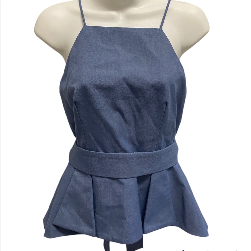 Blue Tank Peplum Top